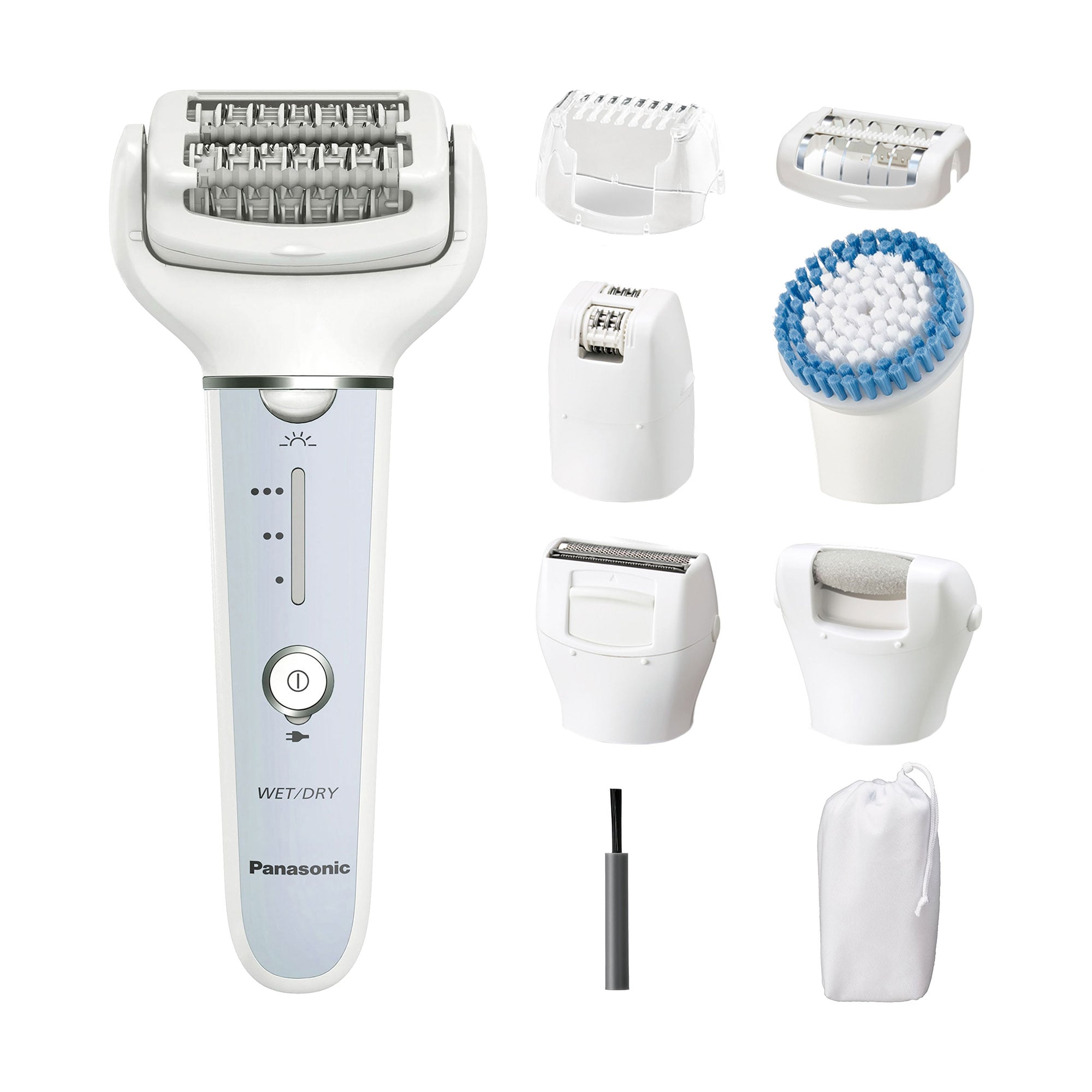 Епілятор дисковий Panasonic 7 насадок, з чохлом, блакитно-білий (ES-EY90-A520)
